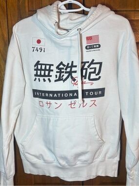 Young & Reckless White Hoodie with Black & Red Tour Graphics